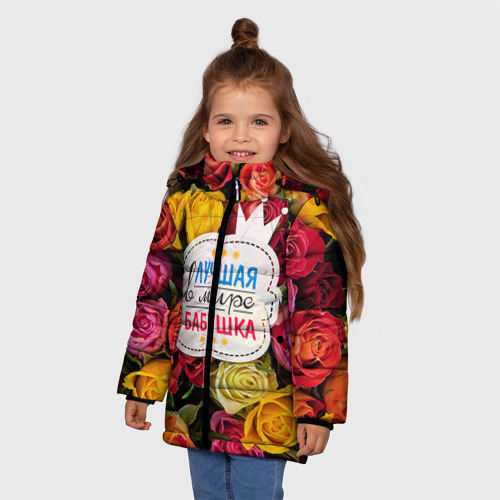 Зимняя куртка для девочек 3D Бабушке, цвет красный - фото 3
