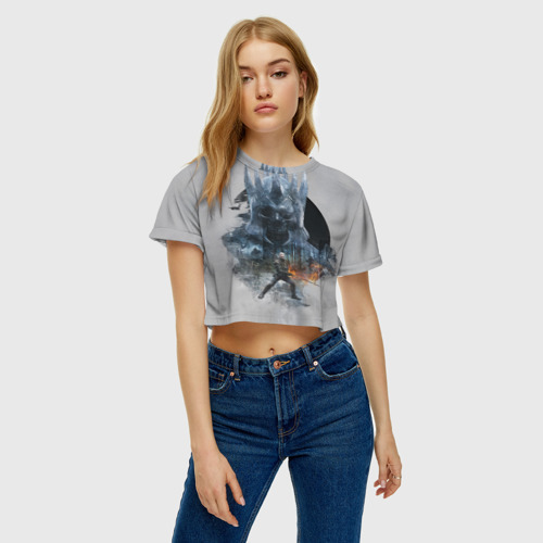 Женская футболка Crop-top 3D Wild Hunt, цвет 3D печать - фото 3