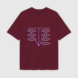 Женская футболка Oversize хлопок texturе Евангелион Glitch