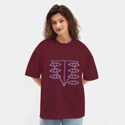 Женская футболка Oversize хлопок texturе Евангелион Glitch - фото 2