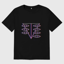 Мужская футболка хлопок Oversize Евангелион Glitch