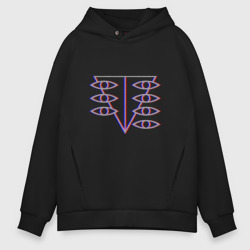 Мужское худи Oversize хлопок Евангелион Glitch