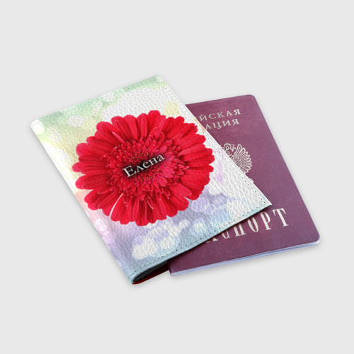 Обложка для паспорта матовая кожа Елена, цвет красный - фото 3