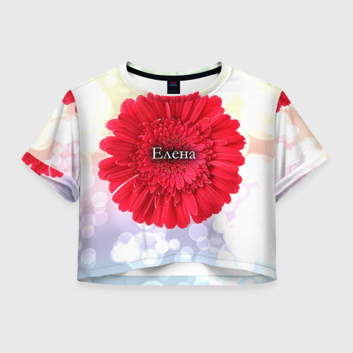 Женская футболка Crop-top 3D Елена, цвет 3D печать