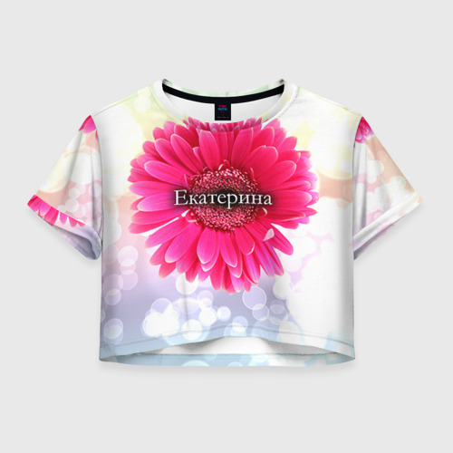 Женская футболка Crop-top 3D Екатерина Фото 01 Женская футболка Crop-top 3D Екатерина Фото 01