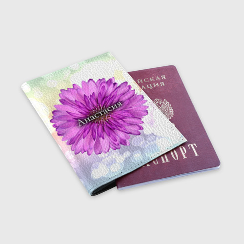 Обложка для паспорта матовая кожа Анастасия, цвет черный - фото 3