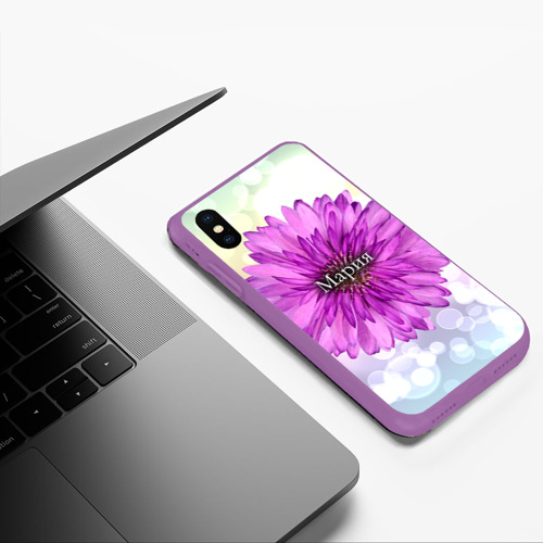 Чехол для iPhone XS Max матовый Мария, цвет фиолетовый - фото 5