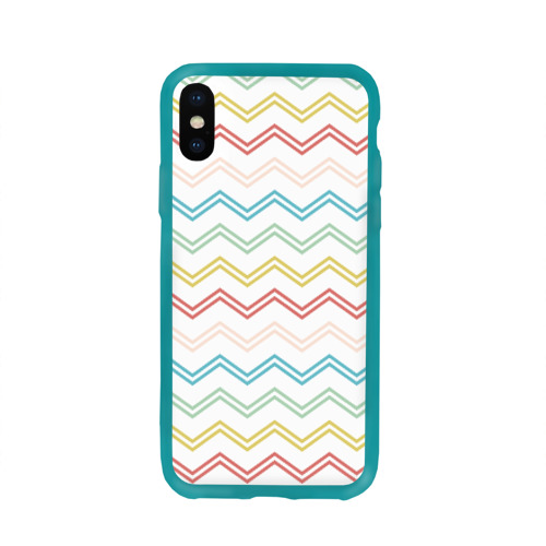 Чехол для Apple iPhone X силиконовый глянцевый Зигзаги Фото 01 Чехол для Apple iPhone X силиконовый глянцевый Зигзаги Фото 01