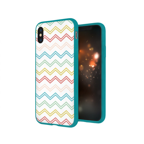 Чехол для Apple iPhone X силиконовый глянцевый Зигзаги Фото 01 Чехол для Apple iPhone X силиконовый глянцевый Зигзаги Фото 01