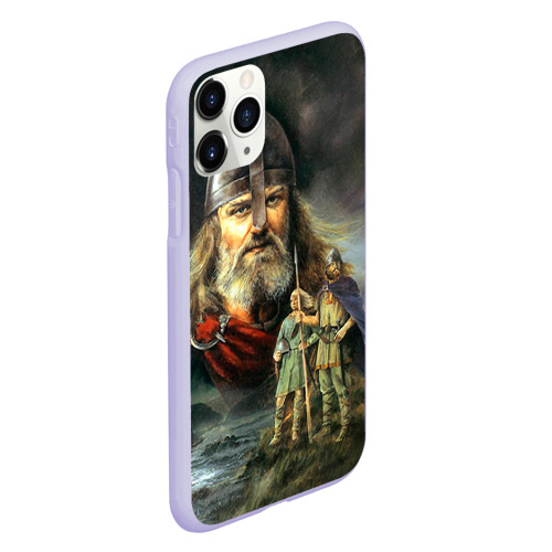 Чехол для iPhone 11 Pro матовый с принтом Богатырь славянский, вид сбоку #3