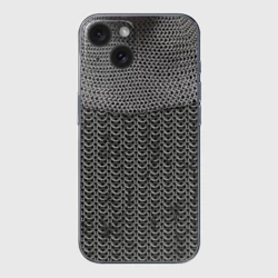 Чехол для iPhone 15 силиконовый с защитой камеры Кольчуга с горловиной