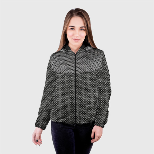 Женская куртка 3D Кольчуга с горловиной, цвет черный - фото 3