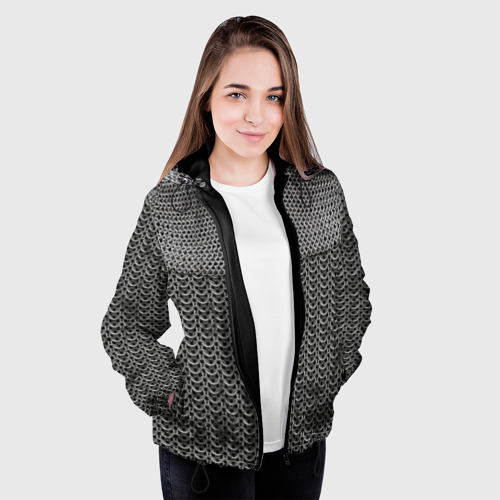 Женская куртка 3D Кольчуга с горловиной, цвет черный - фото 4