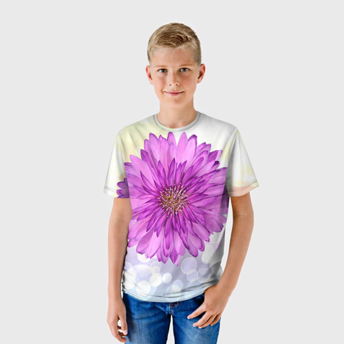 Детская футболка 3D Цветок 1, цвет 3D печать - фото 3