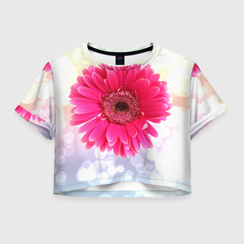 Женская футболка Crop-top 3D Цветок 2, цвет 3D печать