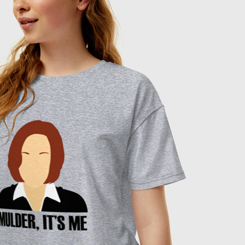 Женская футболка хлопок Oversize Mulder, IT's me, цвет меланж - фото 3