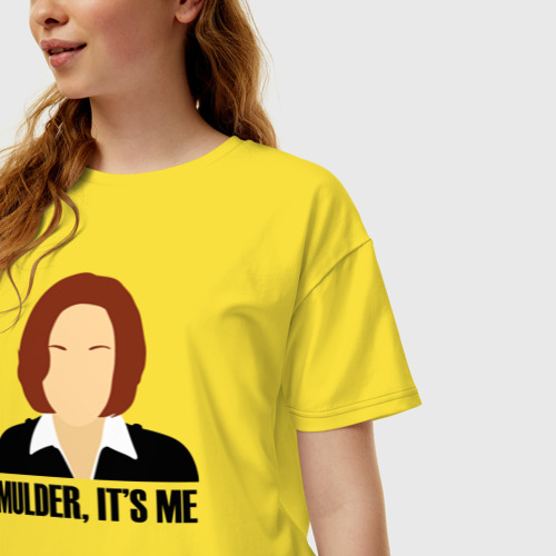 Женская футболка хлопок Oversize Mulder, IT's me, цвет желтый - фото 3