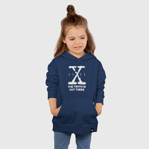 Детская толстовка хлопок X-Files, цвет темно-синий - фото 4