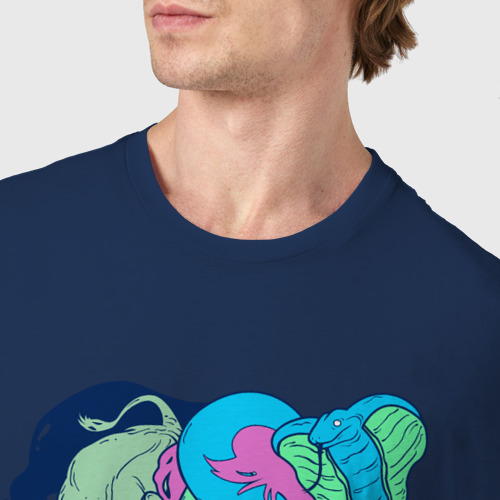 Мужская футболка хлопок girl & snake, цвет темно-синий - фото 6