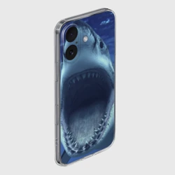 Чехол для iPhone 16 силиконовый с защитой камеры Белая акула - фото 2