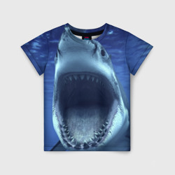 Детская футболка 3D Белая акула