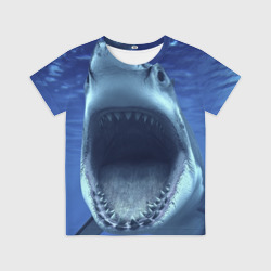 Детская футболка 3D Белая акула