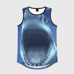 Мужская спортивная майка 3D Белая акула