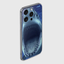 Чехол для iPhone 15 Pro силиконовый с защитой камеры Белая акула - фото 2