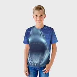 Детская футболка 3D Белая акула - фото 2