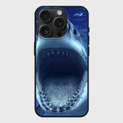 Чехол силиконовый для Apple iPhone 15 Pro матовый Белая акула