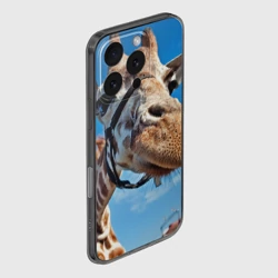 Чехол для iPhone 16 Pro силиконовый с защитой камеры Прикольный жираф - фото 2