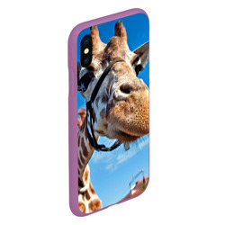 Чехол для iPhone XS Max матовый Прикольный жираф - фото 2