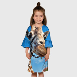 Детское платье 3D Прикольный жираф - фото 2