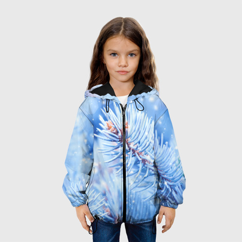 Детская куртка 3D Снежные иголки, цвет черный - фото 4