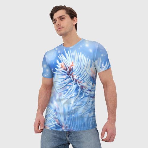 Мужская футболка 3D Снежные иголки, цвет 3D печать - фото 3