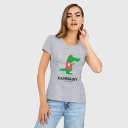Женская футболка хлопок Slim Gennadiy Импортозамещение - фото 2