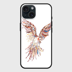 Чехол силиконовый для Apple iPhone 15 матовый Птица