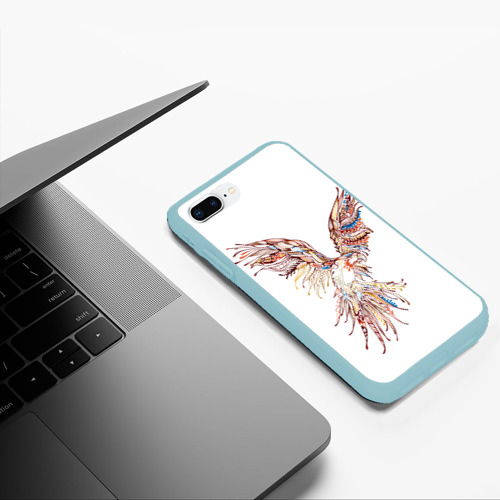 Чехол для iPhone 7Plus/8 Plus матовый Птица, цвет мятный - фото 5