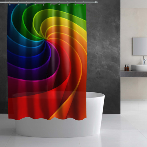 Штора 3D для ванной Радуга цвета - фото 2