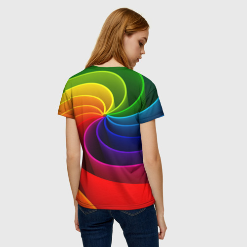 Женская футболка 3D Радуга цвета, цвет 3D печать - фото 4