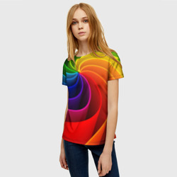 Женская футболка 3D Радуга цвета - фото 2