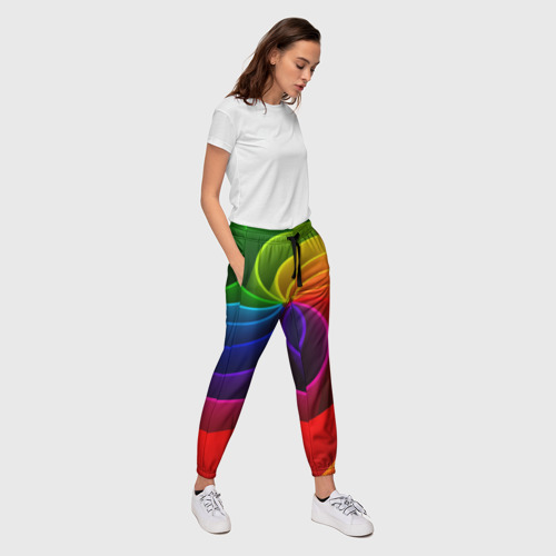 Женские брюки 3D Радуга цвета, цвет 3D печать - фото 5