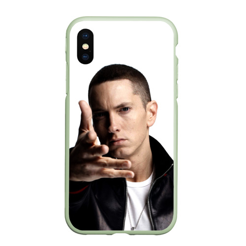 Чехол для iPhone XS Max матовый Eminem, цвет салатовый