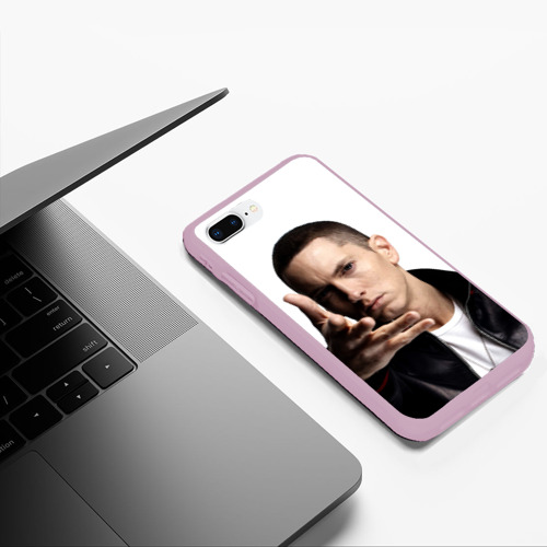 Чехол для iPhone 7Plus/8 Plus матовый Eminem, цвет розовый - фото 5