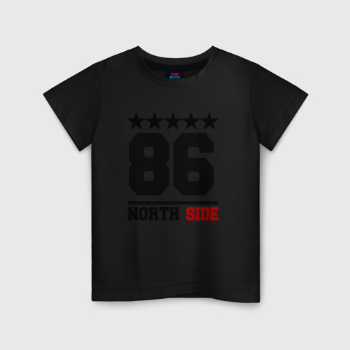 Детская футболка хлопок 86 north side, цвет черный