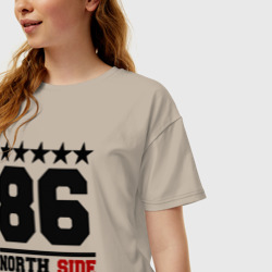 Женская футболка хлопок Oversize 86 north side - фото 2