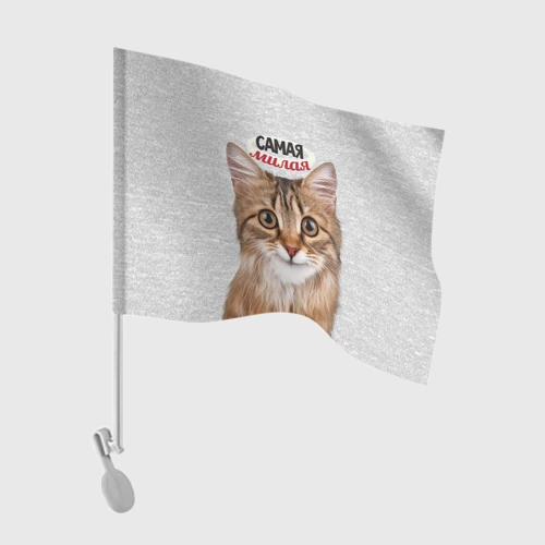 Флаг для автомобиля Самая милая кошечка