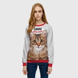 Женский свитшот 3D Самая милая кошечка - фото 2