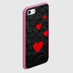 Чехол для iPhone 5/5S матовый Кружево и сердца - фото 2