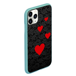 Чехол для iPhone 11 Pro Max матовый Кружево и сердца - фото 2